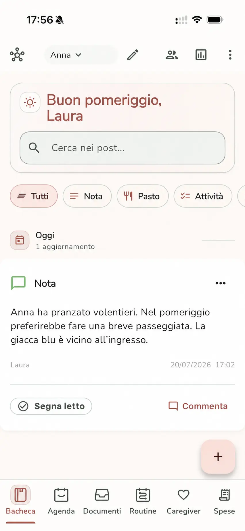 Mise à jour dans le Tableau Cerchi en italien